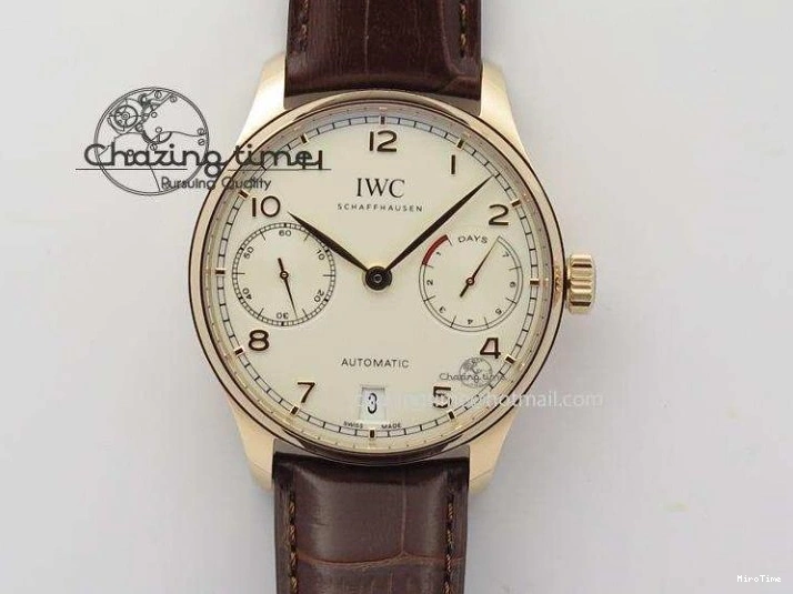 MIROTIME 0115 Portuguese Fa Jones IW544203 SS GSF 1:1 Best Edition White Dial On Leather Strap Trendsetting 7235